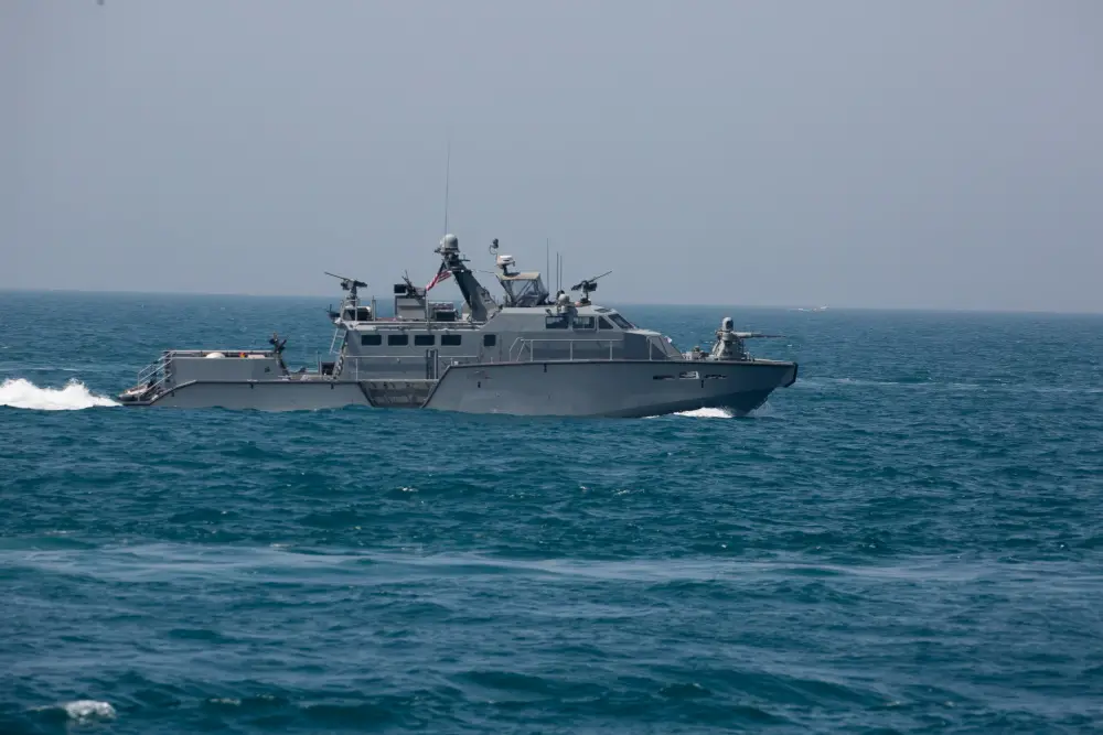 A Mark VI patrol boat attached to Commander, Task Force (CTF) 56