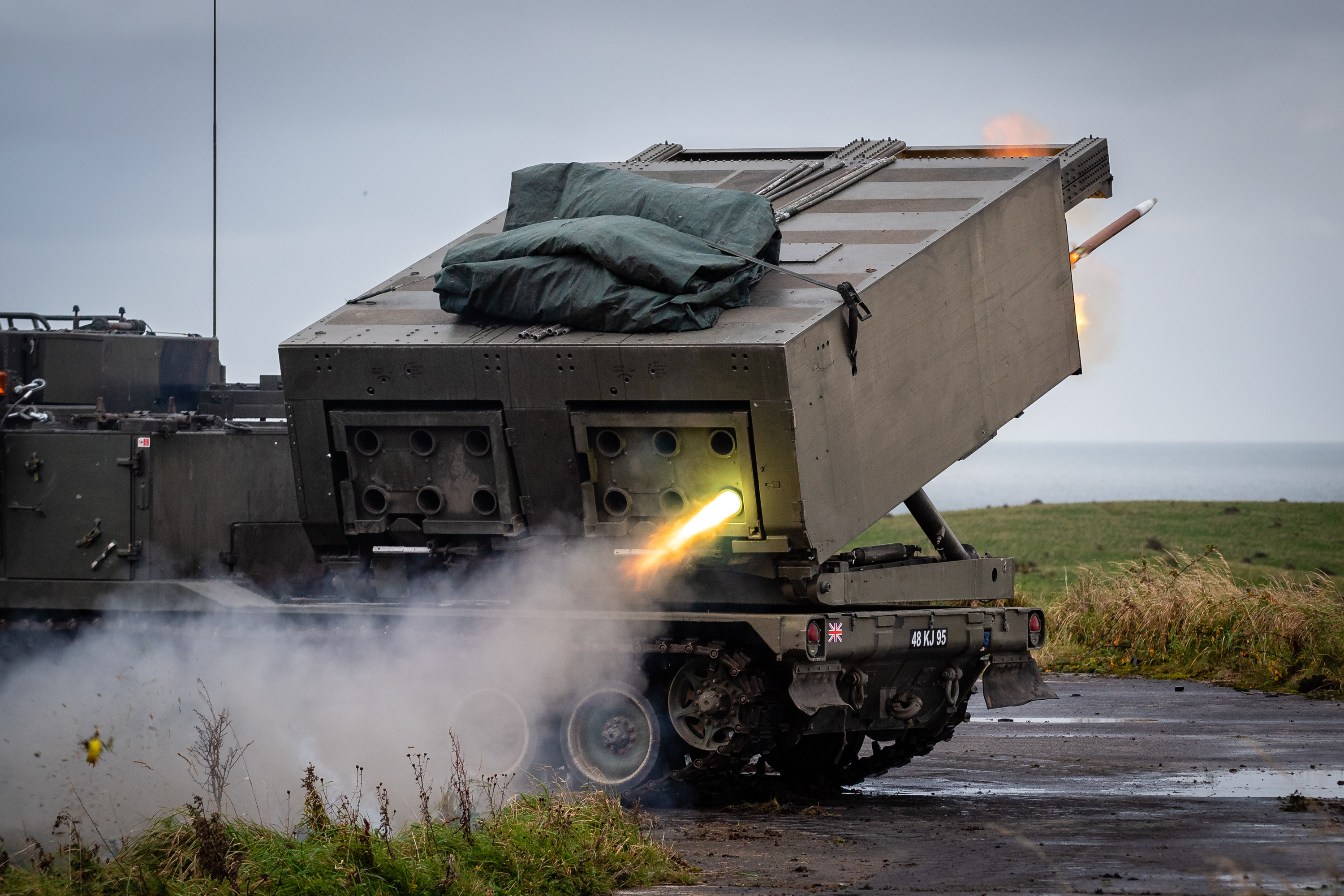 British Army M270B1 Multiple Launch Rocket Systems (MLRS)