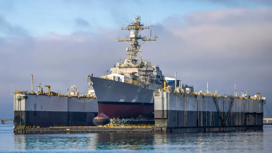 USS Lenah Sutcliffe Higbee (DDG-123) dressed for the ceremony. 