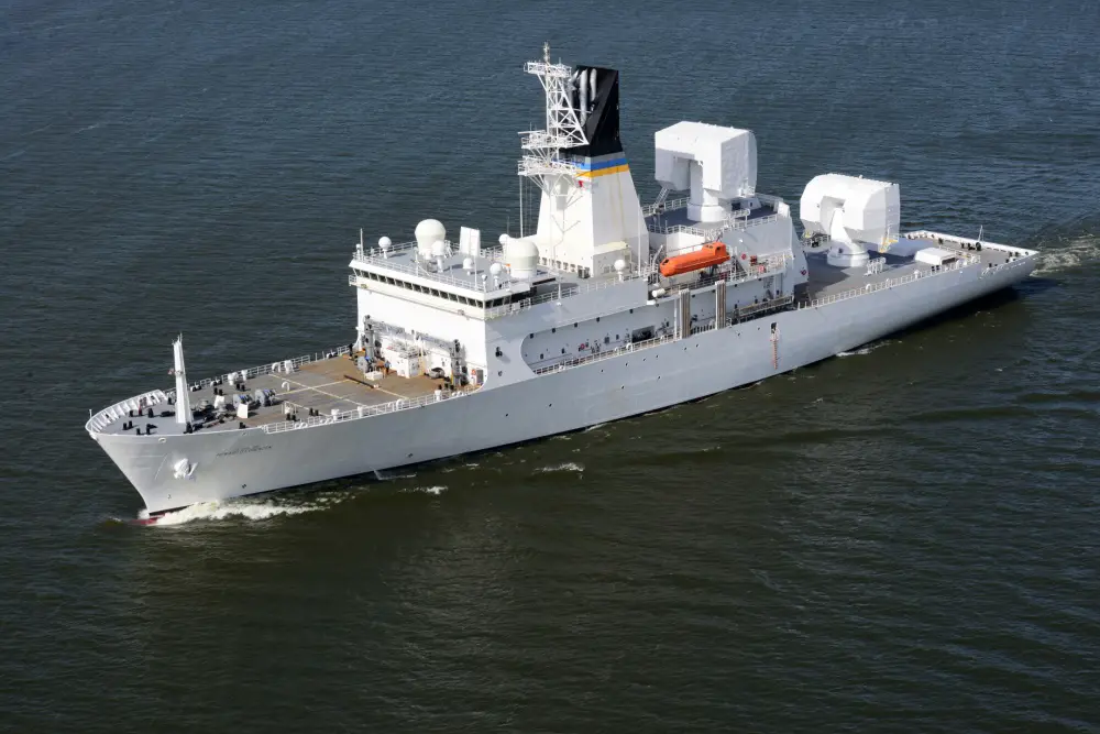 US Navy Missile Range Instrumentation Ship USNS Howard O. Lorenzen Arrives in Singapore