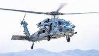 US Navy Sea Combat Squadron 4 MH-60S Helicopter Conduct Live Firing Exercise