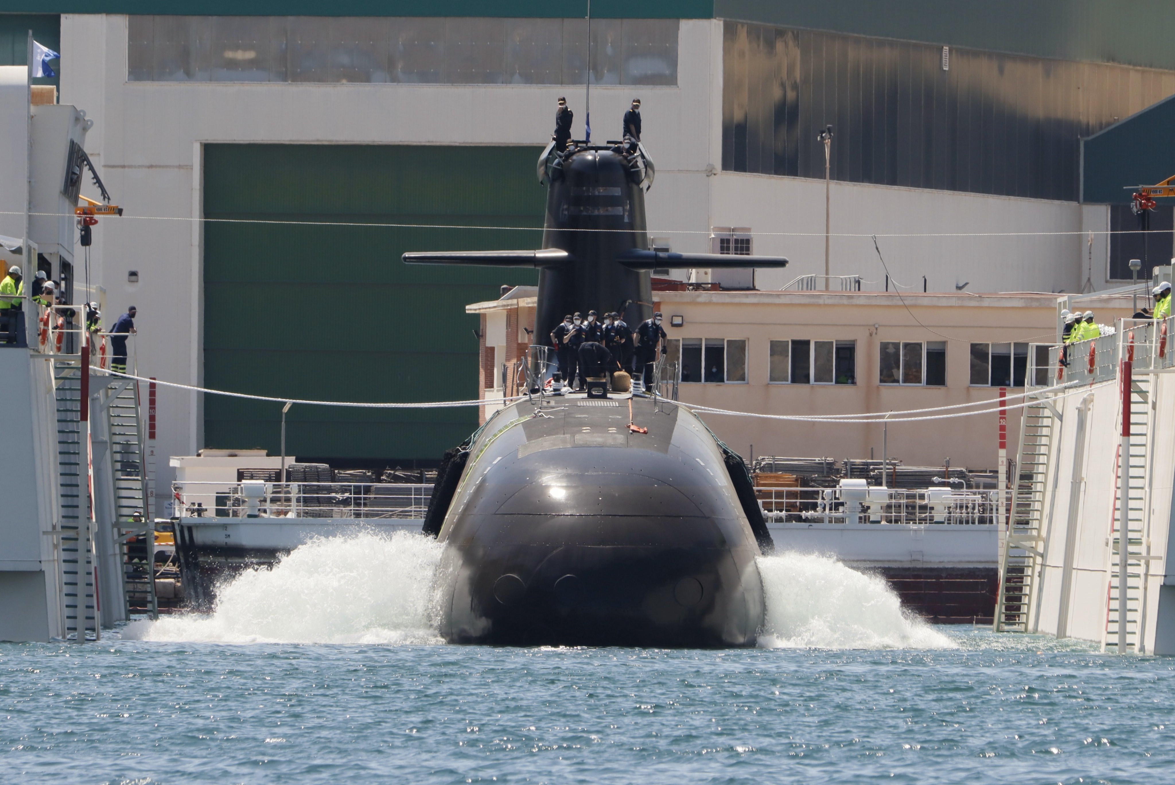 Future Spanish Navy Submarine Isaac Peral S-80 Floated Out at Navantia Shipyard