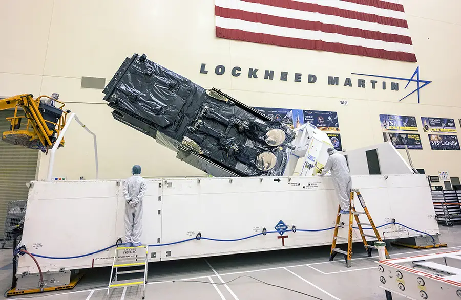 SBIRS GEO-5 Missile Warning Satellite Packing for Shipment to Cape Canveral