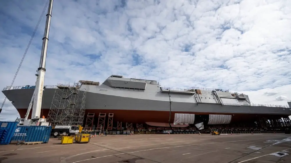 Royal Navy HMS GLASGOW blocks join together