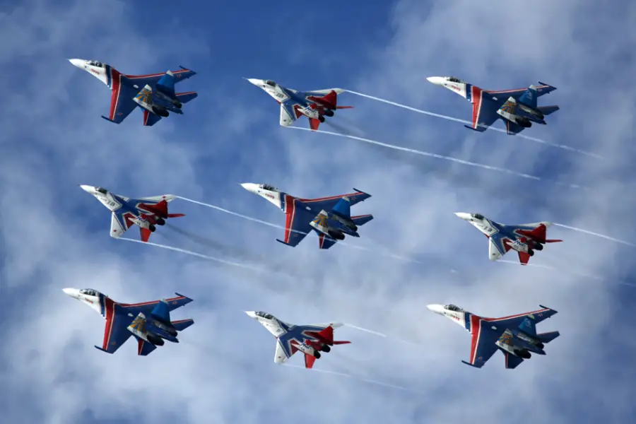 The Swifts and Russian Knights aerobatic teams
