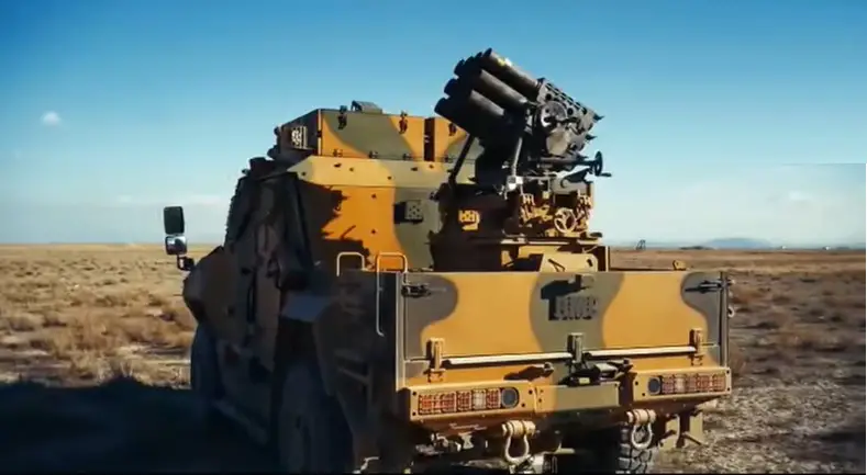 Turkish BMC Vuran MRAP Test-fires with Roketsan 107 mm Multiple Rocket Launcher System (MLRS)