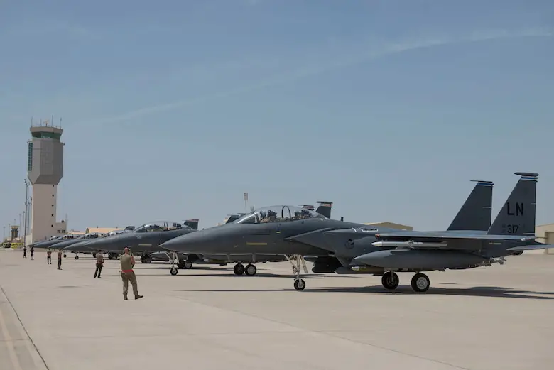 US Air Force 494th Expeditionary Fighter Squadron Transport Modified JDAM Munitions to UAE Base