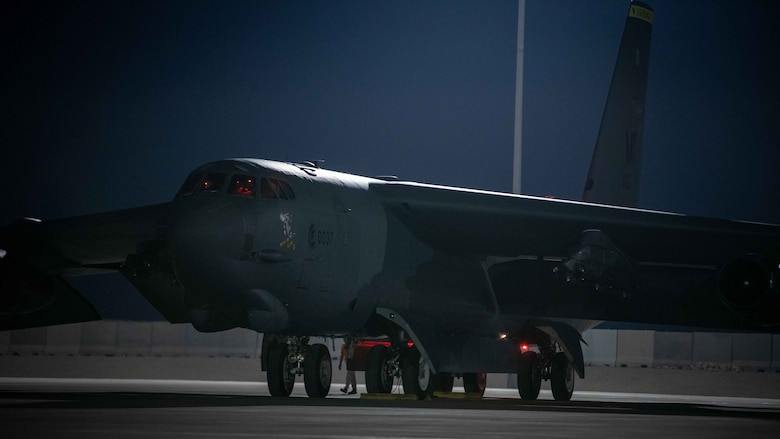 US Air Force B-52 Stratofortress Bombers Support Drawdown Operations from Afghanistan