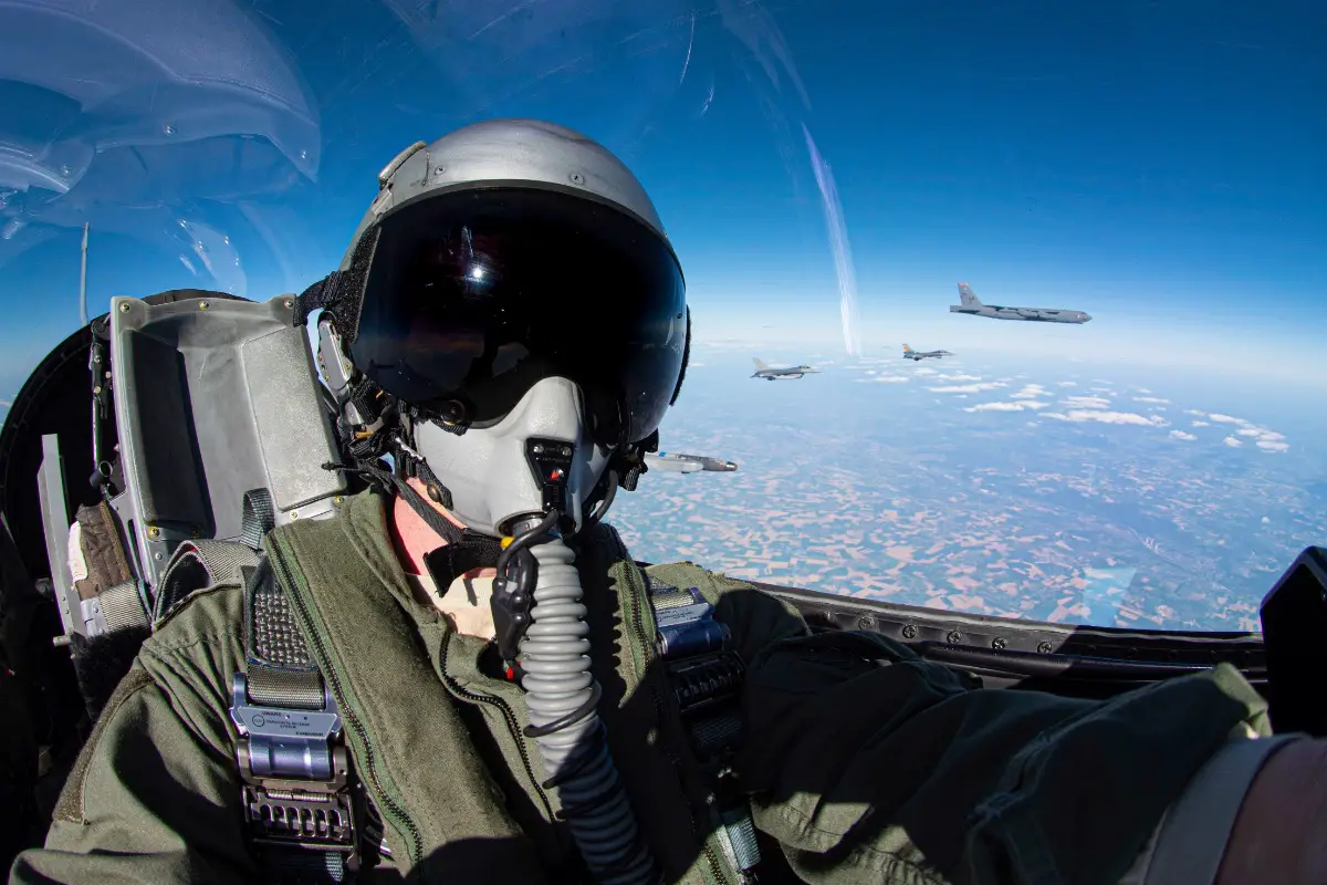 Allied Air Force Fighters Escort US Air Force Strategic Bomber Across All NATO Countries