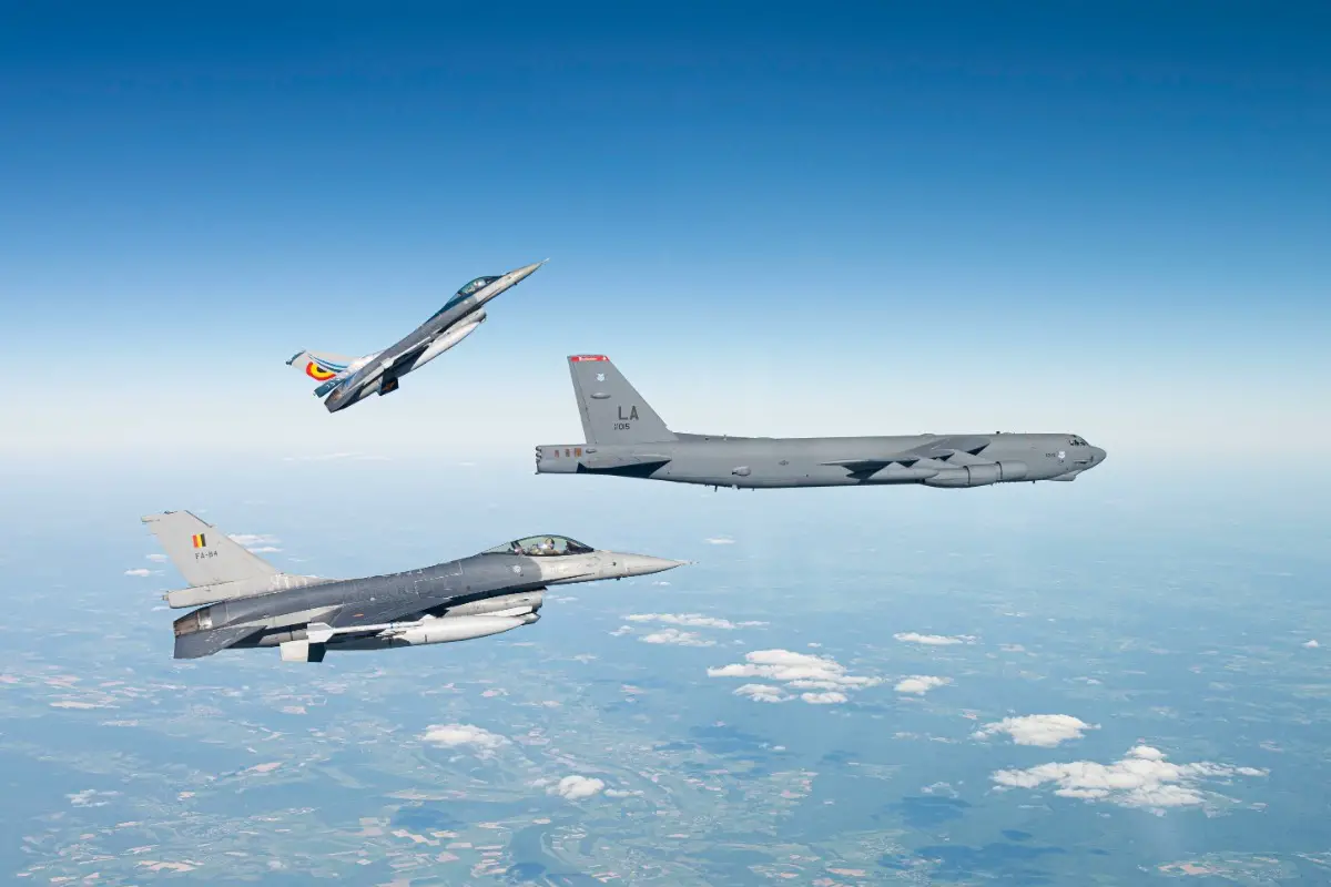 Allied Air Force Fighters Escort US Air Force Strategic Bomber Across All NATO Countries