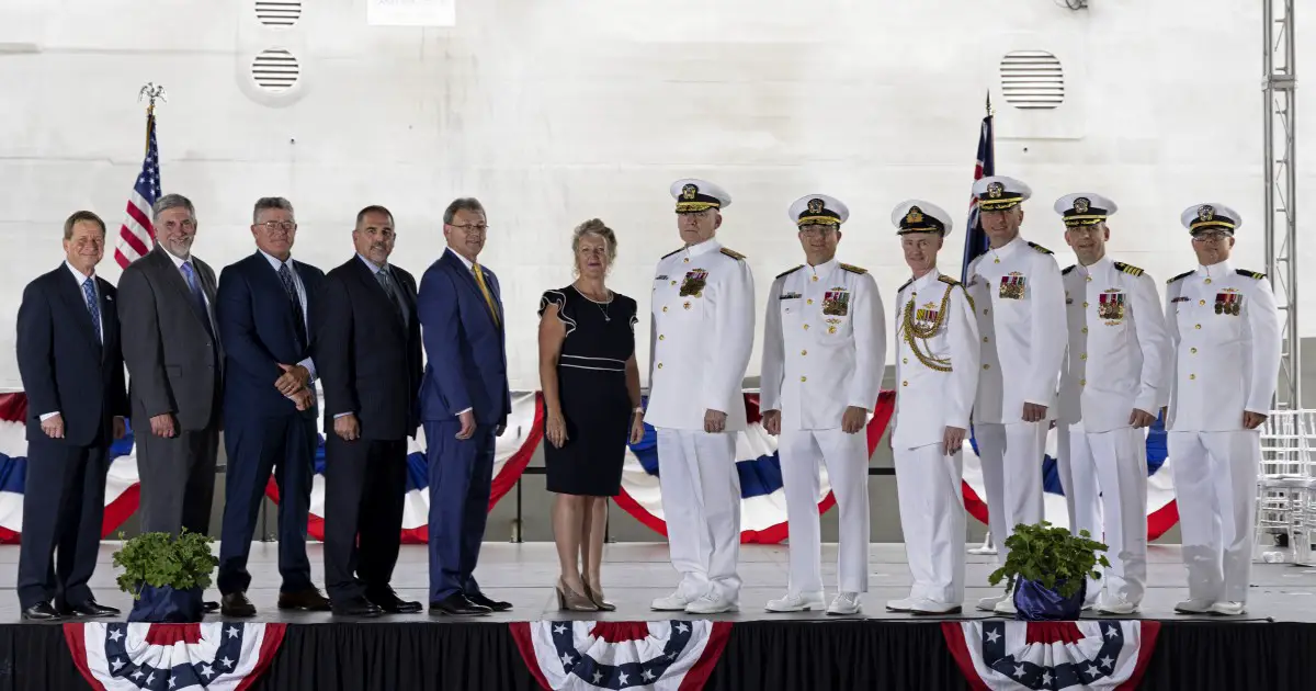 Austal USA Christened U.S. Navy's Future Littoral Combat Ship USS Canberra (LCS 30)