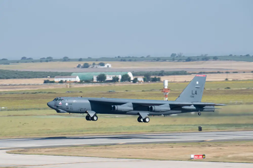 B-52 takes of at MorÃ³n Air Base for BTF operations