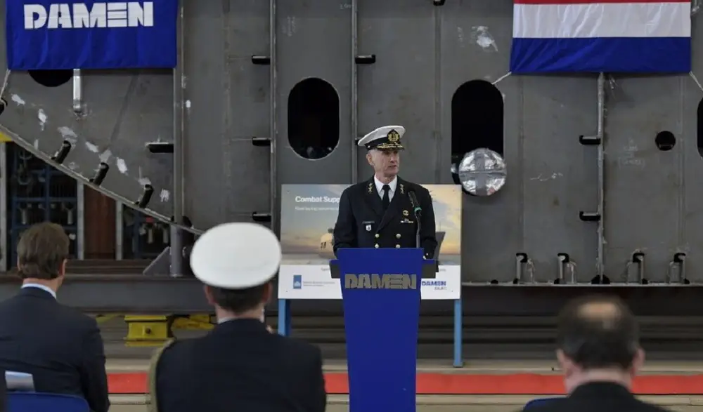 June Damen Shipyards Galati Holds Keel-laying Ceremony for HNLMS Den Helder