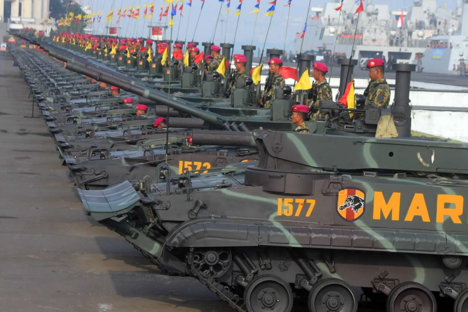 Indonesian Marine Corps Indonesian Marine Corps BMP-3F Infantry Fighting Vehicles