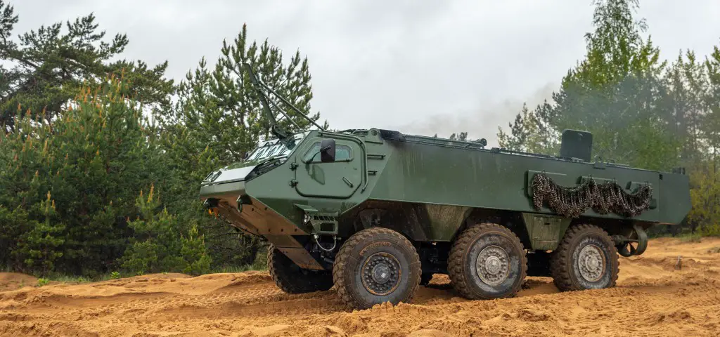 Latvian Armed Forces Test Patria 6Ã—6 Armoured Wheeled Vehicle Platform
