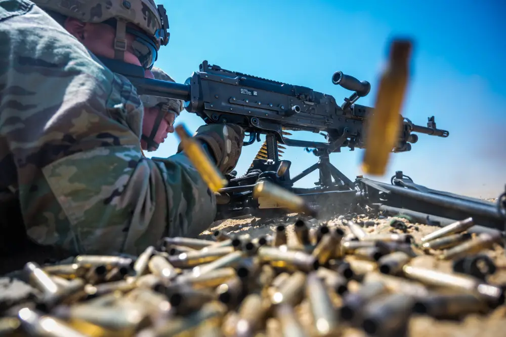 U.S Army Soldiers from Active Duty, National Guard, and Reserve forces conduct live-fire battle drills during the 254th Regional Training Institute's Infantry Advanced Leaders Course on Joint Base McGuire-Dix-Lakehurst, N.J., May 21, 2021.