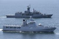 Royal Australian Navy HMAS Parramatta on Training Manoeuvres with Royal Brunei Navy Ships