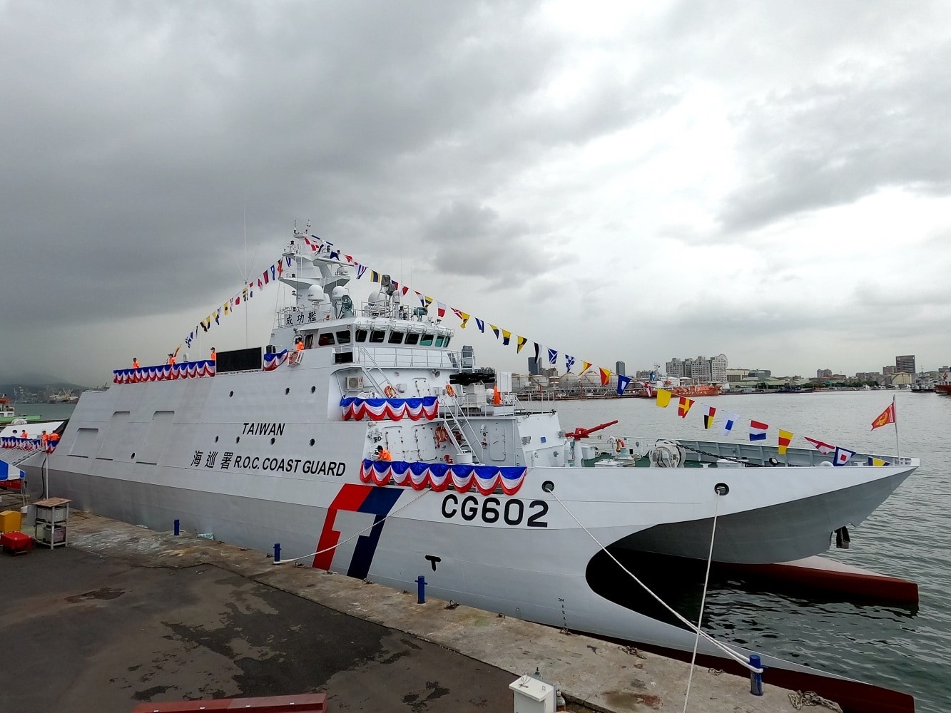 Taiwan Coast Guard Takes Delivery Chenggong Catamaran Offshore Patrol Vessel