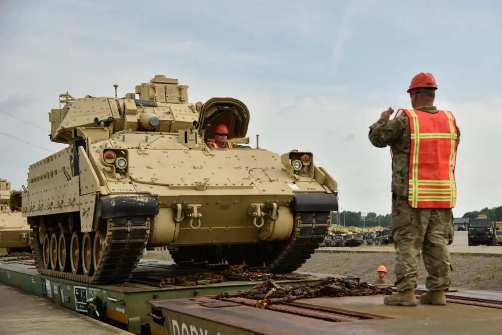 US National Guard Conducts Railhead operations at Fort Campbell