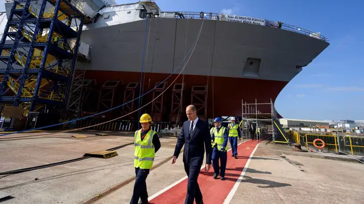 HRH Prince William Starts Construction on Royal Navy Third Type 26 Frigate