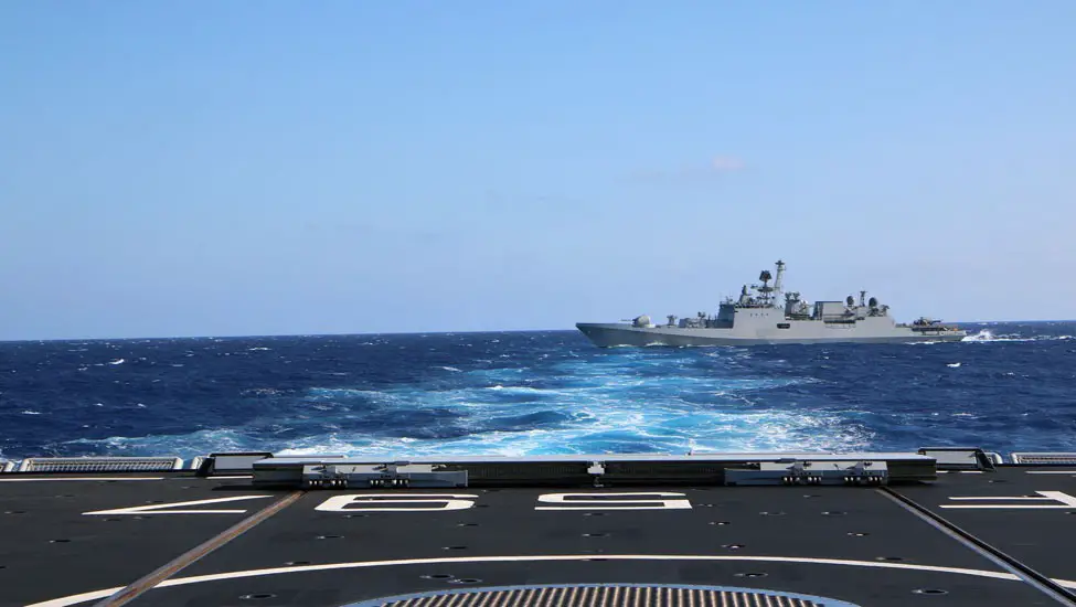 Indian Navy INS Tabar Exercises with Italian Navy ITS Antonio Marceglia Off Naples, Italy