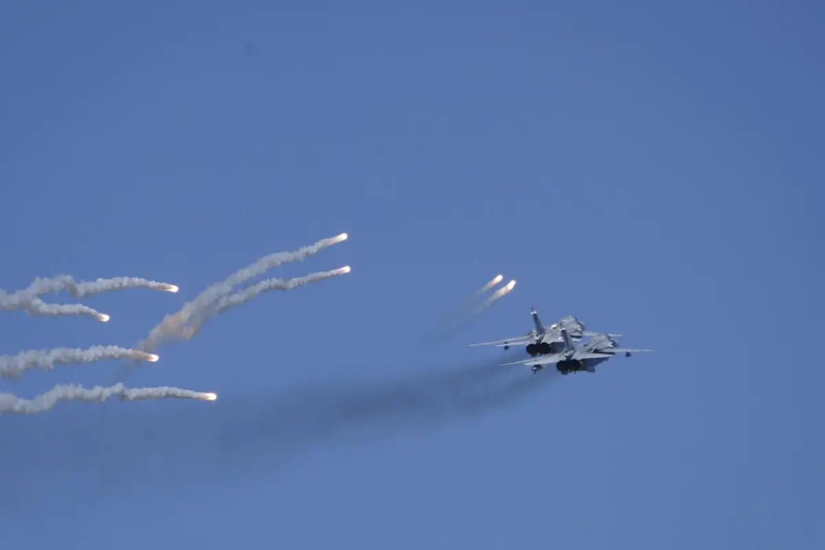 Russian Southern Military District Sukhoi Su-24M Fencer Bombers Destroyed Mock Submarines During Exercise
