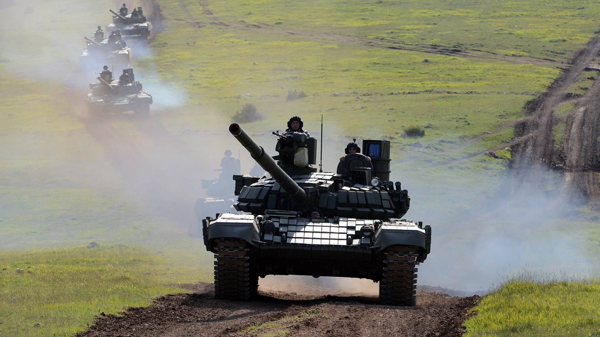 T-72MS main battle tank action at Lightning Strike 2021 exercise