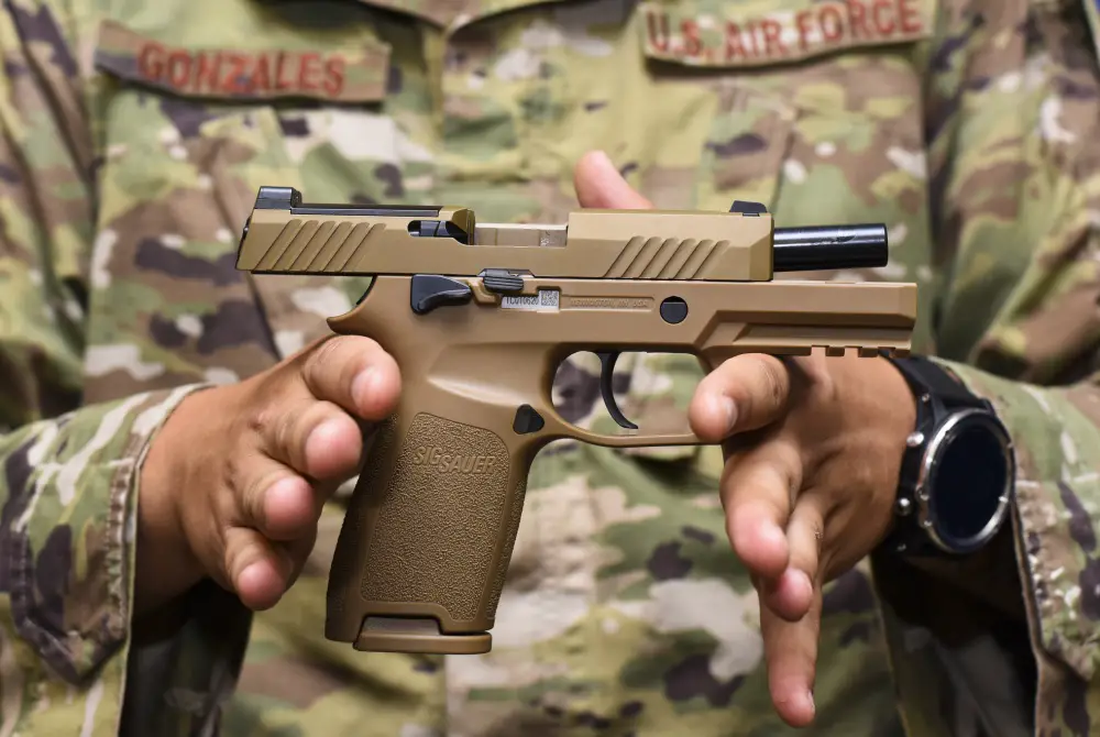 The Sig Sauer M18 pistol provides improved trigger pull, tritium night sights, larger ammo capacity, weapon reliability and durability to strengthen shooter lethality.