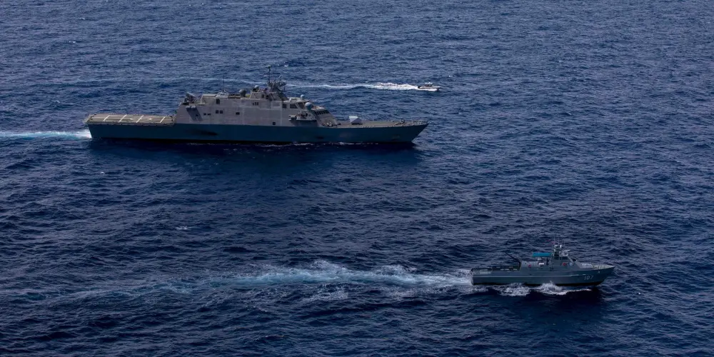 US Navy USS Billings and Dominican Republic Navy Patrol Boats Strengthen Bonds