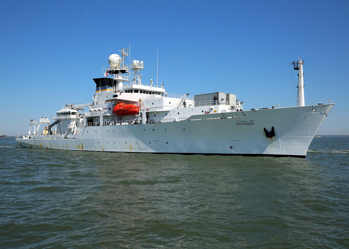 US Navy Military Sealift Command oceanographic survey ship USNS Pathfinder (T-AGS 60)
