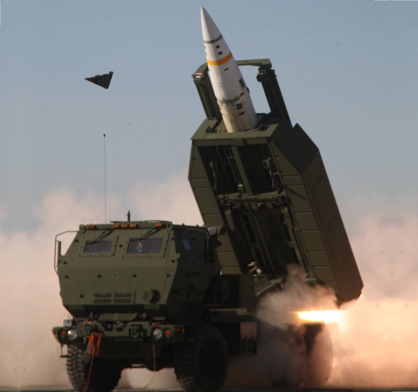 An Army Tactical Missile System (ATACMS) being launched by a M142