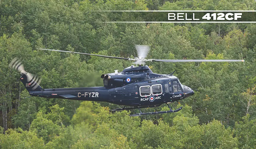 The Bell 412CF provides the second level of helicopter training in the Royal Canadian Air Force prior to trainees earning their wings. 