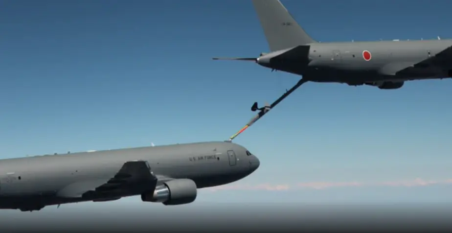 First KC-46A for a non-US customer gives and receives fuel with another KC-46A