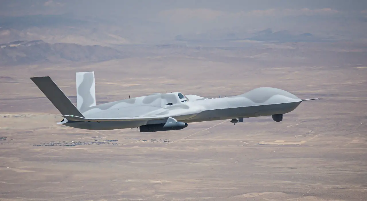 GA-ASI Avenger Unmanned Aircraft System Equipped with Lockheed Martin Legion Pod Autonomously Follows Target Aircraft