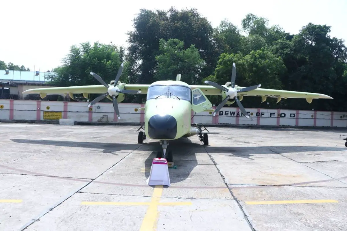 India's Hindustan Aeronautics Limited Conducts Ground Trials of Its Hindustan-228 (VT-KNR) Aircraft