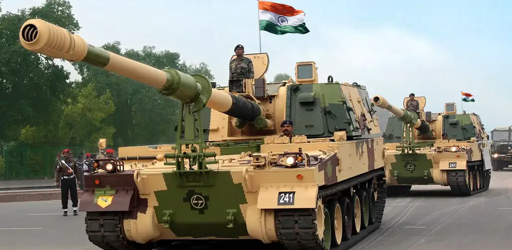 Indian Army K9 Vajra 155 mm tracked self-propelled howitzer