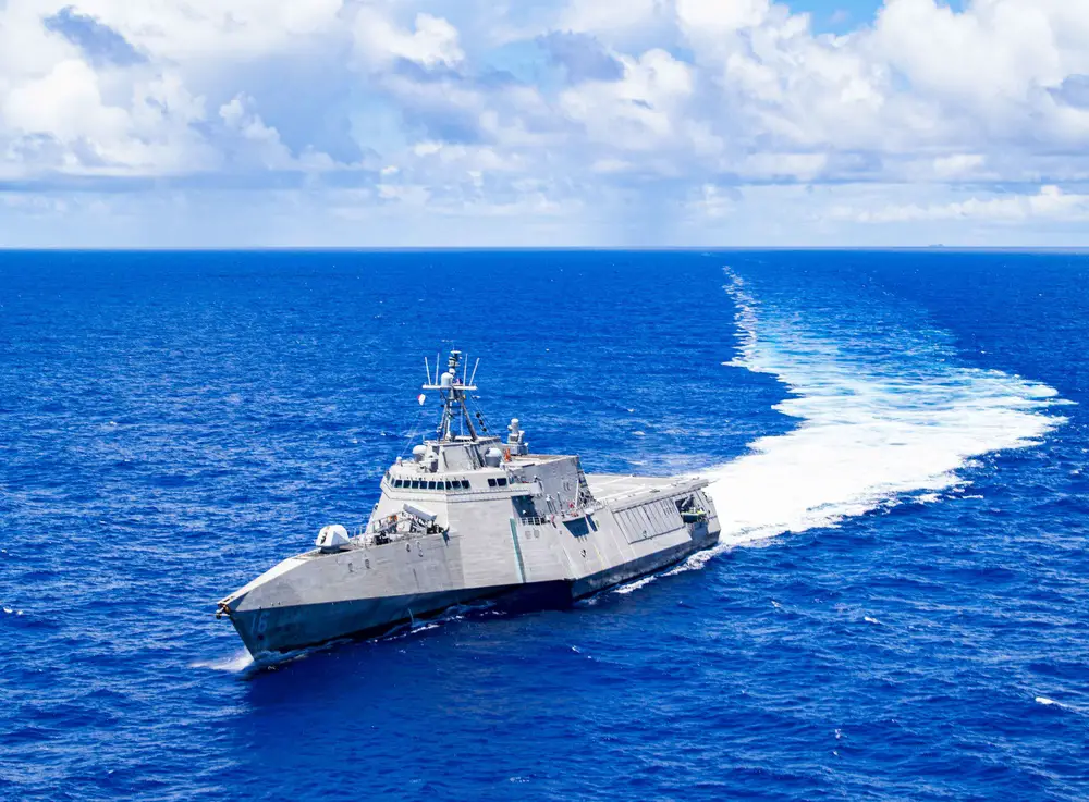 The Independence-variant littoral combat ship USS Tulsa (LCS 16) sails in the Philippines Sea July 28, 2021.