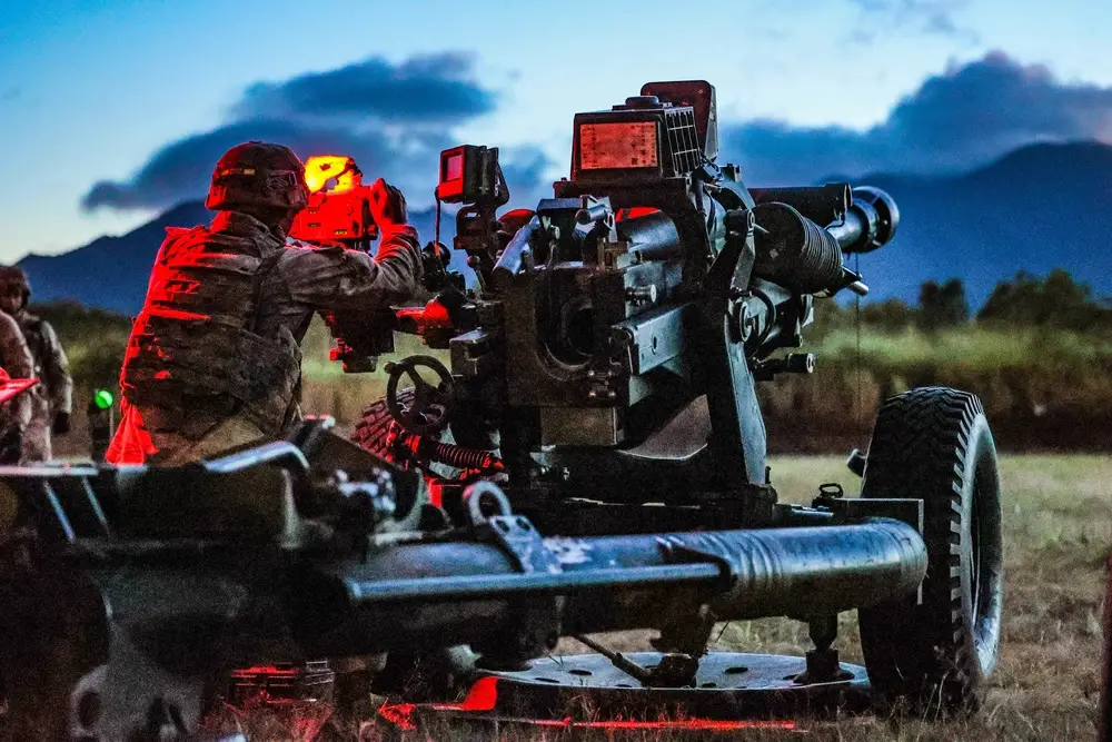 Soldiers from Alpha Battery, 3-7 Field Artillery, 25th Infantry Division Artillery conducted their M119 Howitzer night live fire Table VI certification to set conditions for future artillery operations at Schofield Barracks, Hawaii, May 19, 2021. 
