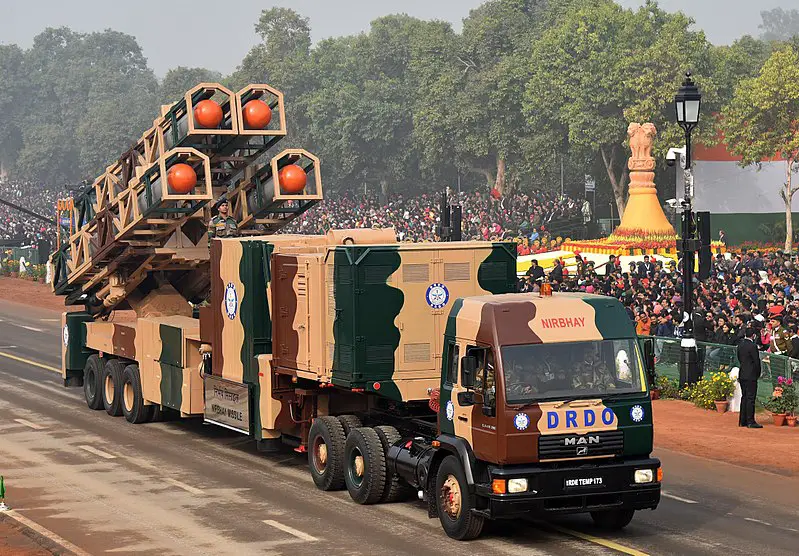 Nirbhay Missile passes through the Rajpath, on the occasion of the 69th Republic Day Parade 2018, in New Delhi on January 26, 2018.