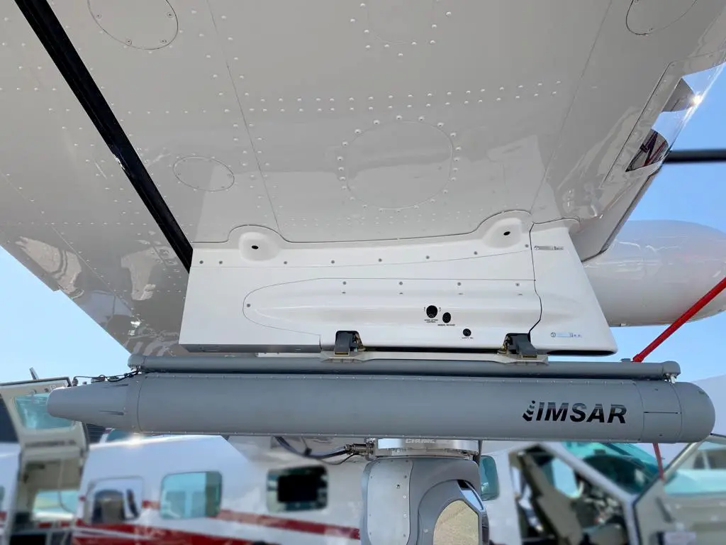 IMSAR's  NSP-7 Blk II Synthetic Aperture Radar (SAR)/Moving Target Indication (MTI) Radar flying on MSA's King Air
