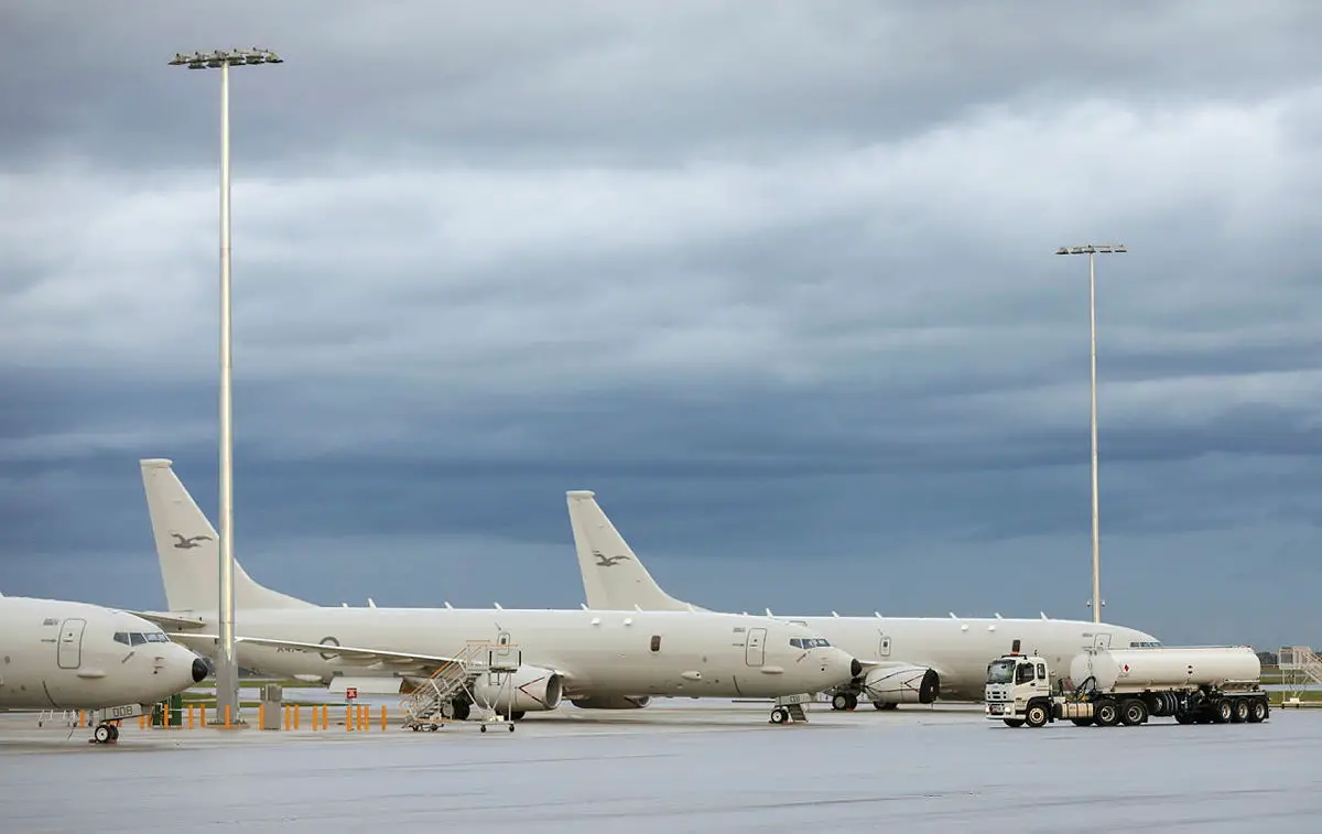 Royal Australian Air Force P-8A Poseidon maritime patrol aircraft departs for Operation ARGOS