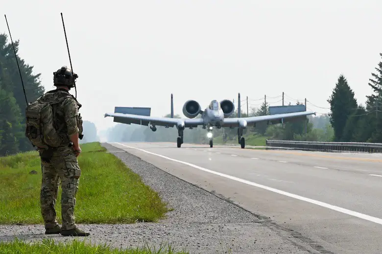 US Air National Guard 127 Wing A-10 Thunderbolt II Makes Historic Highway Landing