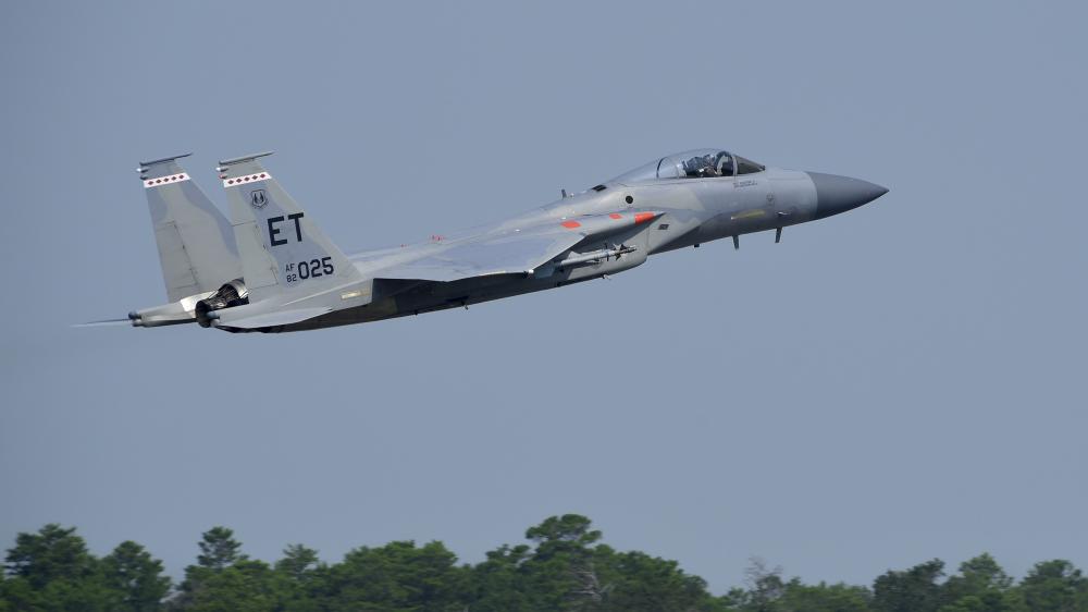 US Air Force 40th Flight Test Squadron Honors Fallen Airman on F-15's Final Flight