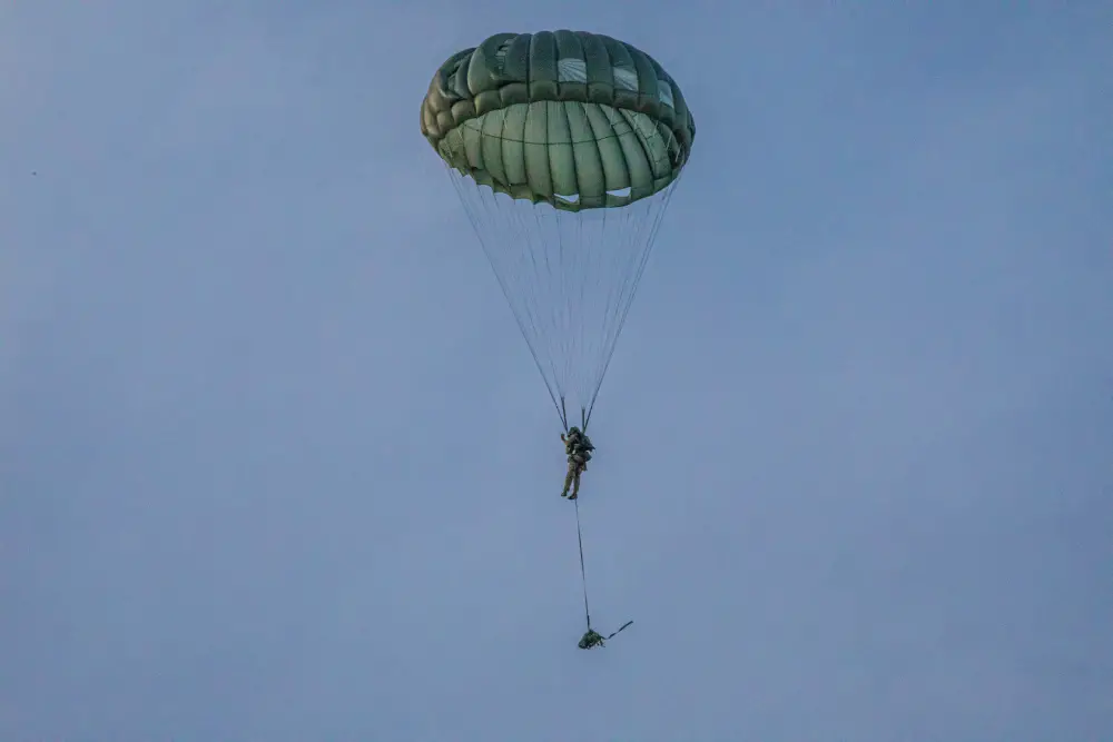 US Army and Japan Ground Self-Defense Force Paratroopers Descend on Guam During Exercise Forager 21