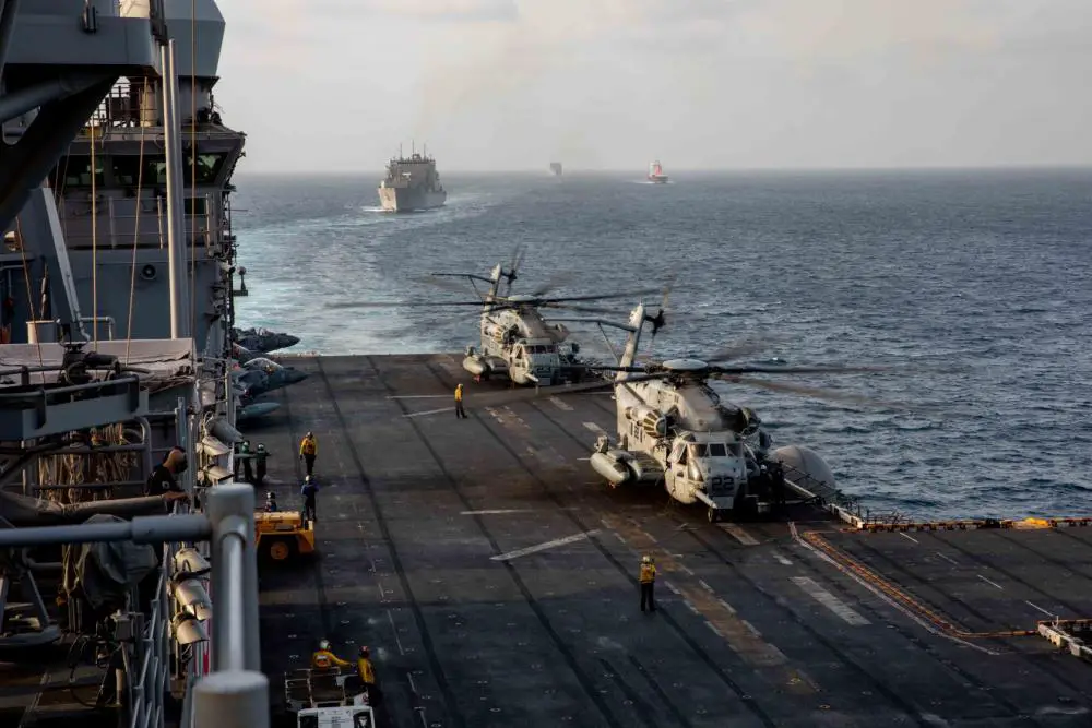 US Navy Amphibious Assault Ship USS Iwo Jima (LHD 7) Transits the Strait of Hormuz