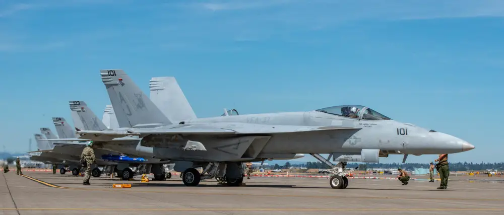 US Navy and Air National Guard Pilots Conduct Dogfight Training at Portland Air National Guard Base