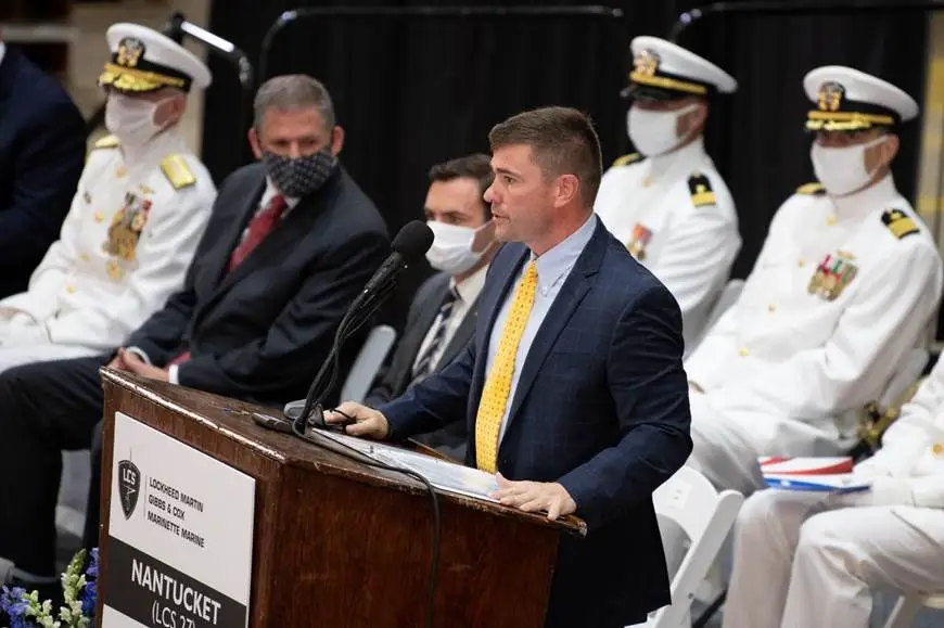 Steve Allen, Lockheed Martin, Vice President, Small Combatants And Ship Systems Delivers Remarks Before The Launch And Christening Of The Nation’s 27th Littoral Combat Ship, The Future USS Nantucket.