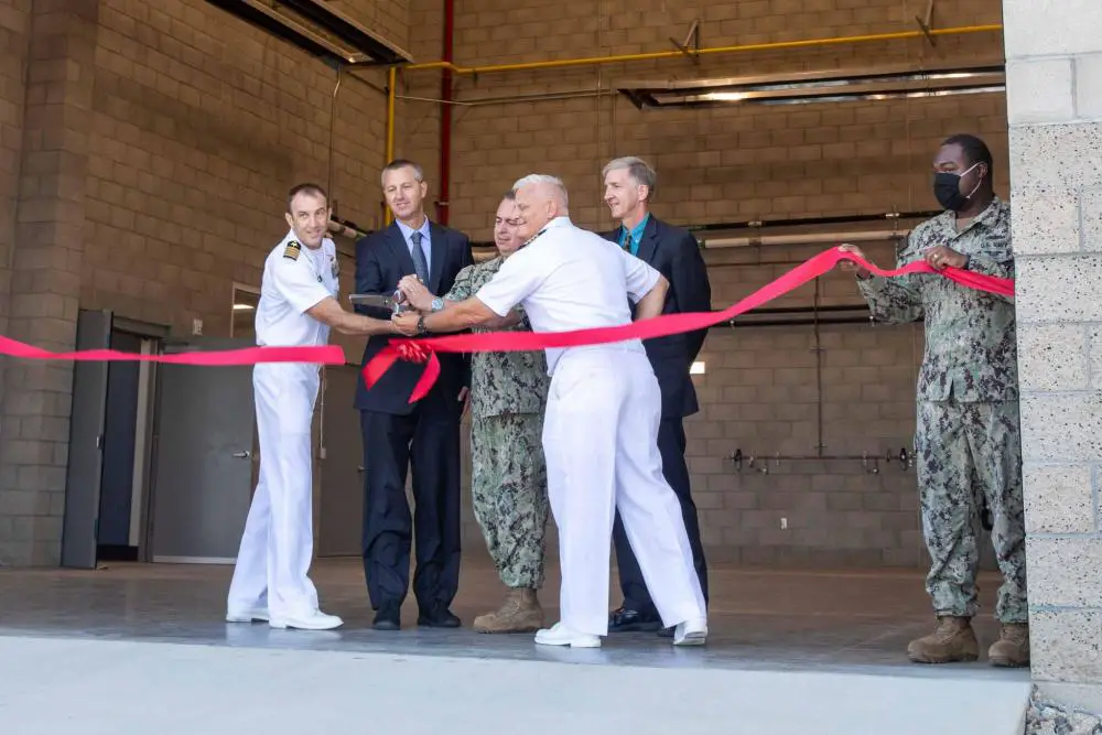 A ribbon cutting ceremony was held at the Assault Craft Unit (ACU) 5 complex onboard Marine Corps Base Camp Pendleton, Calif., to commemorate the completion of the new Expeditionary Warfare Training Group, Pacific (EWTGPAC) 