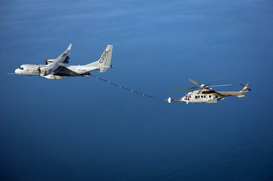 With a removable refuelling kit, the C295 can be easily transformed into an air tanker that is able to provide up to 6,000 kg of fuel to fixed and rotary wing receivers.