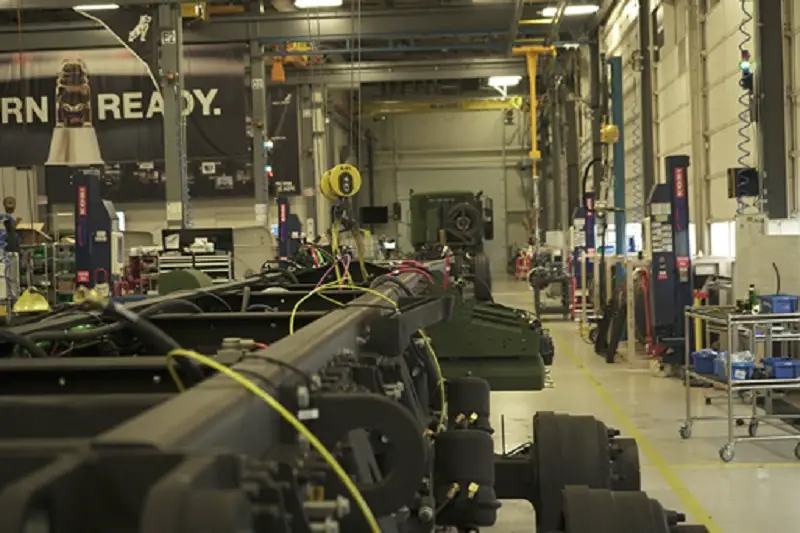 The Mack Defense M917A3 Heavy Dump Trucks (HDTs) production line at the Mack Experience Center.